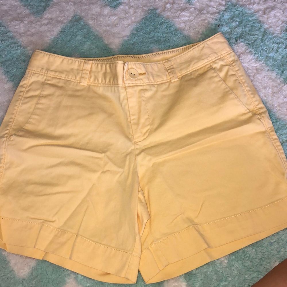 women’s yellow shorts